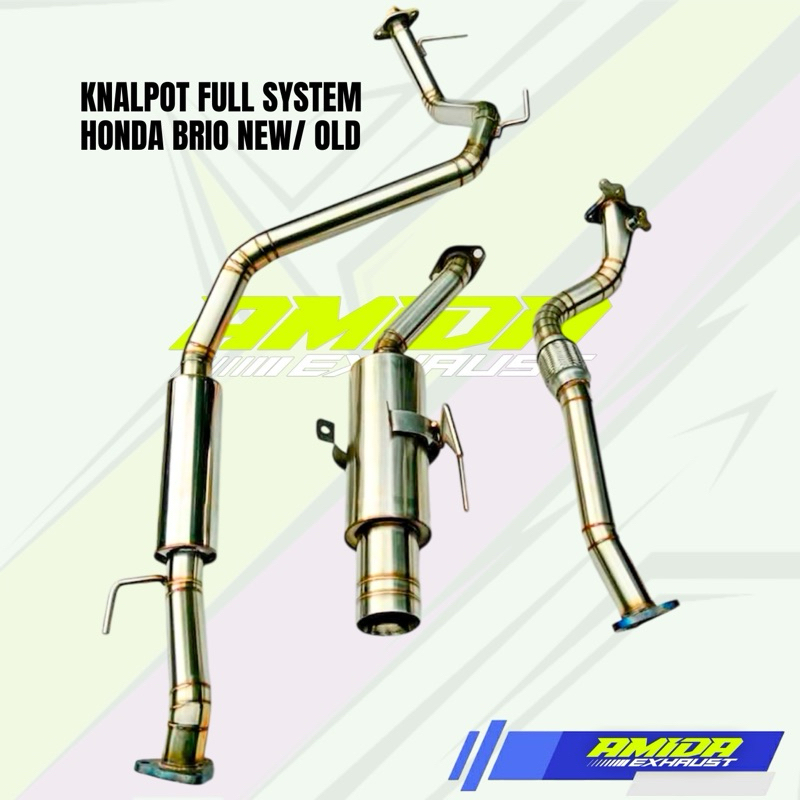 Knalpot Mobil Full System Brio Full Set Honda Brio Dowpipe Frontpipe Resonator Bolt On