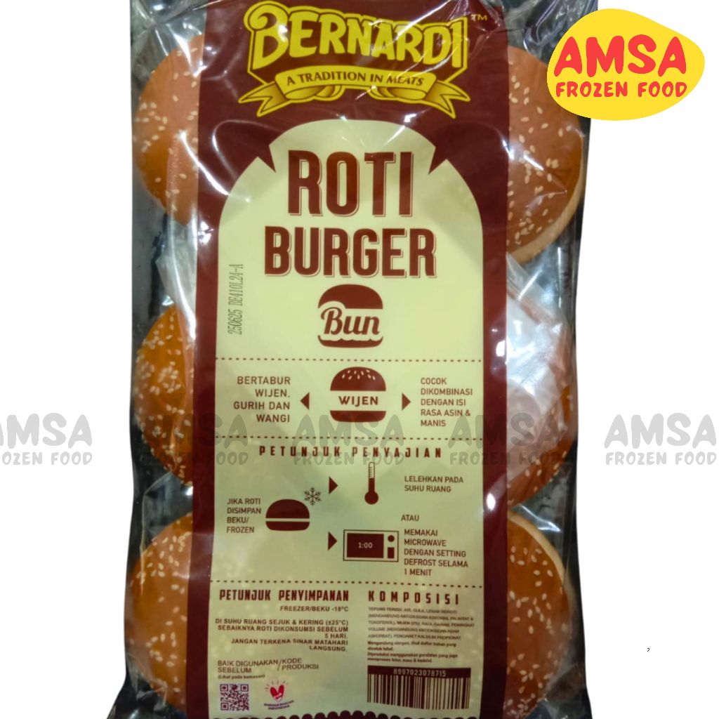 

Bernardi Roti Burger Wijen 6pcs 300gr / Roti Bulat