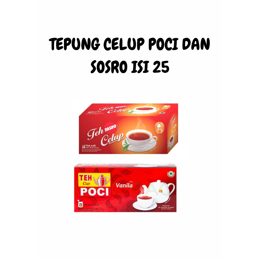 

Teh Celup Sosro Isi 25 | Teh Celup Poci Vanilla Isi 25 MURAH HEMAT!!