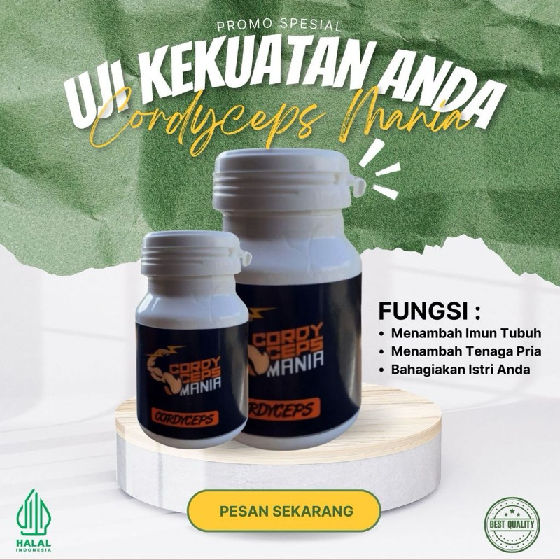 [TERLARIS] Obat Perkasa Pria Cordyceps Mania isi Muncord kapsul Solusi Membahagiakan istri  Bisa COD