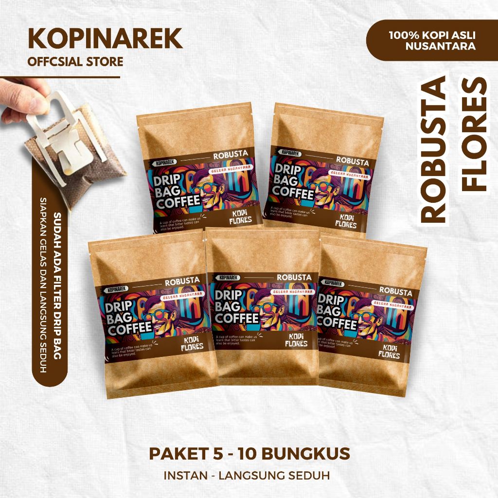 

Paket Kopi Dripbag Robusta FLORES Coffee Drip Bag Sachet Asli Bubuk Souvenir Pernikahan