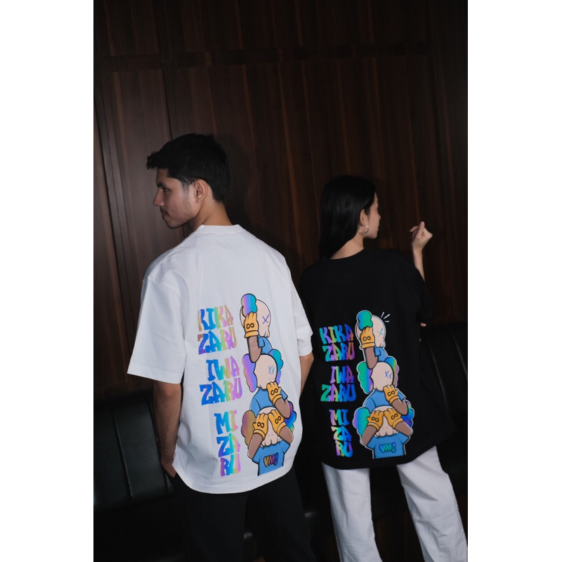 T-Shirt/Kaos Oversize unisex KAWS Reflective Edition with Australia Premium Cotton (bahan premium & 