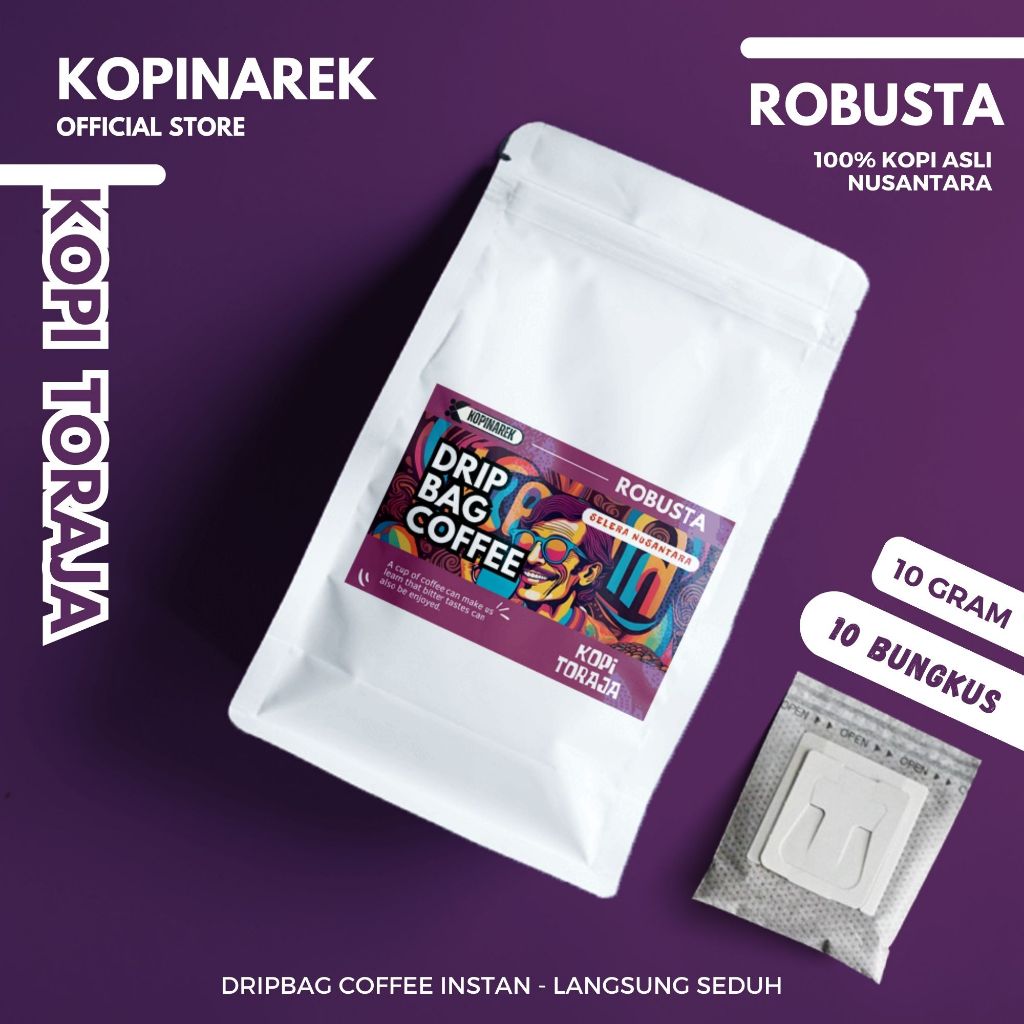 

Kopi Isi 10 Dripbag Robusta TORAJA Coffee Drip Bag Sachet Asli Bubuk Souvenir Pernikahan