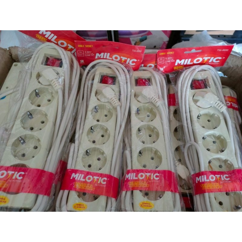 Socket Stopkontak Colokan Terminal Milotic Potens 5 Colokan 5 Meter