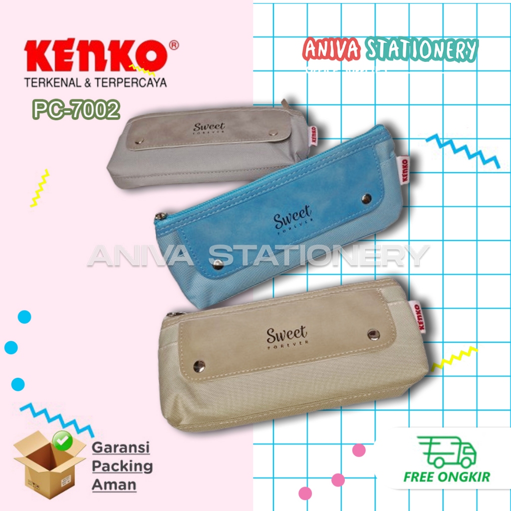 

Kenko PC-7002 Tempat Alat Tulis Pencil Case Kotak Pensil Bahan Kain Tebal