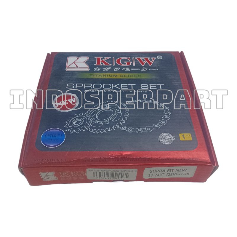 Gear Set Supra Fit New 13T/43T (428HG-120L) KGW
