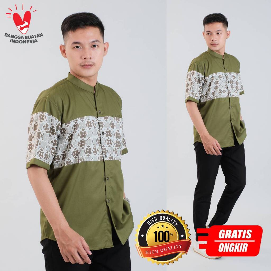 Koko Batik Sufyan Hijau lengan pendek kurta batik sufyan
