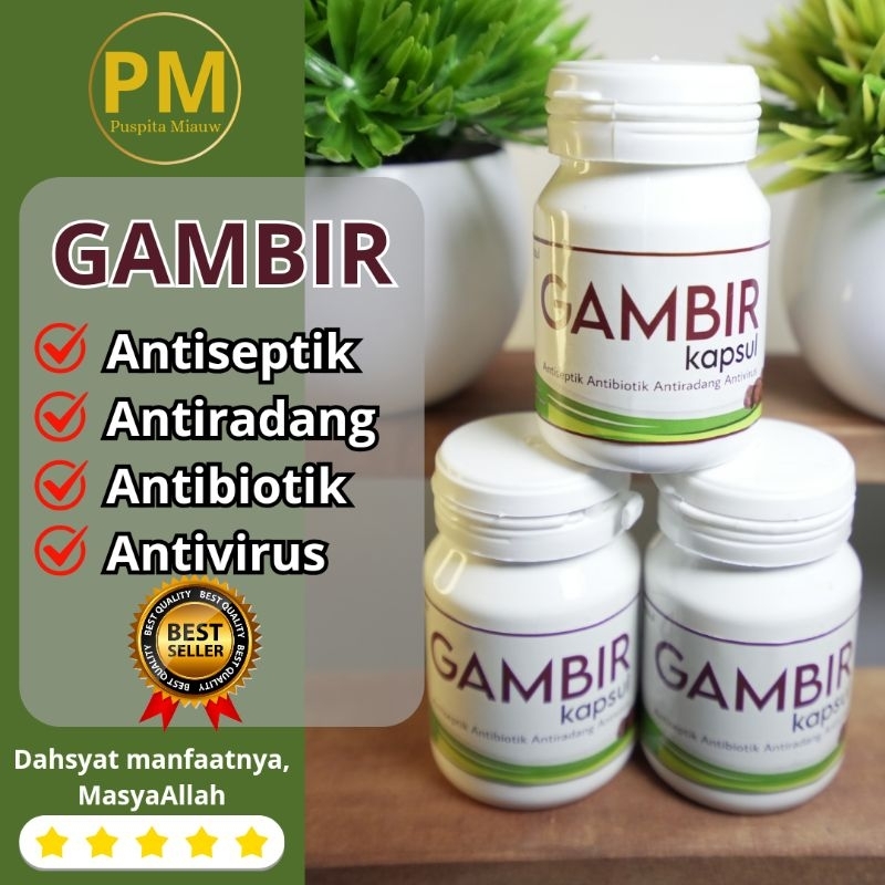 GAMBIR SUPER PM, ATASI GERD ASLAM MAAG ISK TUKAK LAMBUNG USBUN IBS, DLL - 50 KAPSUL.