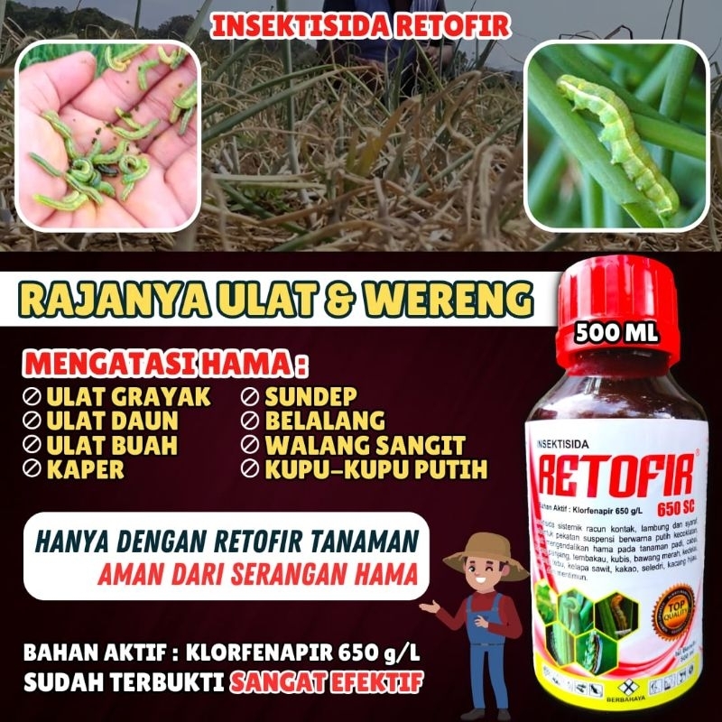INSEKTISIDA AMPUH ULAT GRAYAK - Retofir 650sc Racun Ulat Wereng Sundep