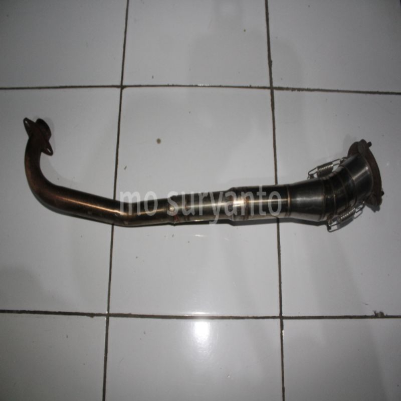 Leher knalpot stainless set supra x 125 batman lama