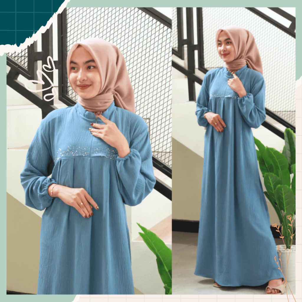 Dress Polos Drees Jumbo Homey Dres Midi Rayon Busui Rempel Fashion Muslim Wanita Model Terbaru Cewek