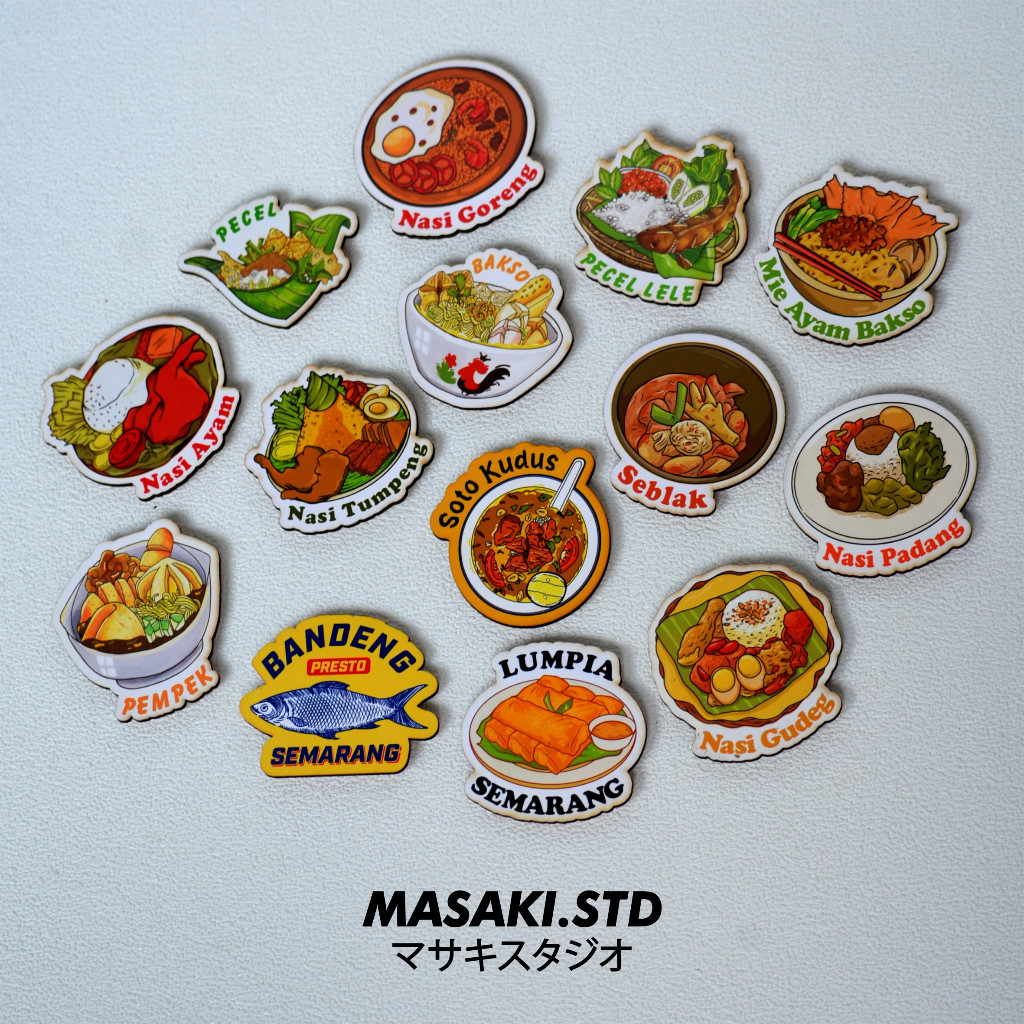 Magnet Kulkas / Tempelan Kulkas Tema Makanan Indonesia