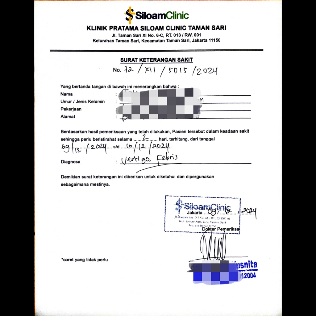 

KERTAS IZIN SAKIT MAINAN (BACA DESKRIPSI)