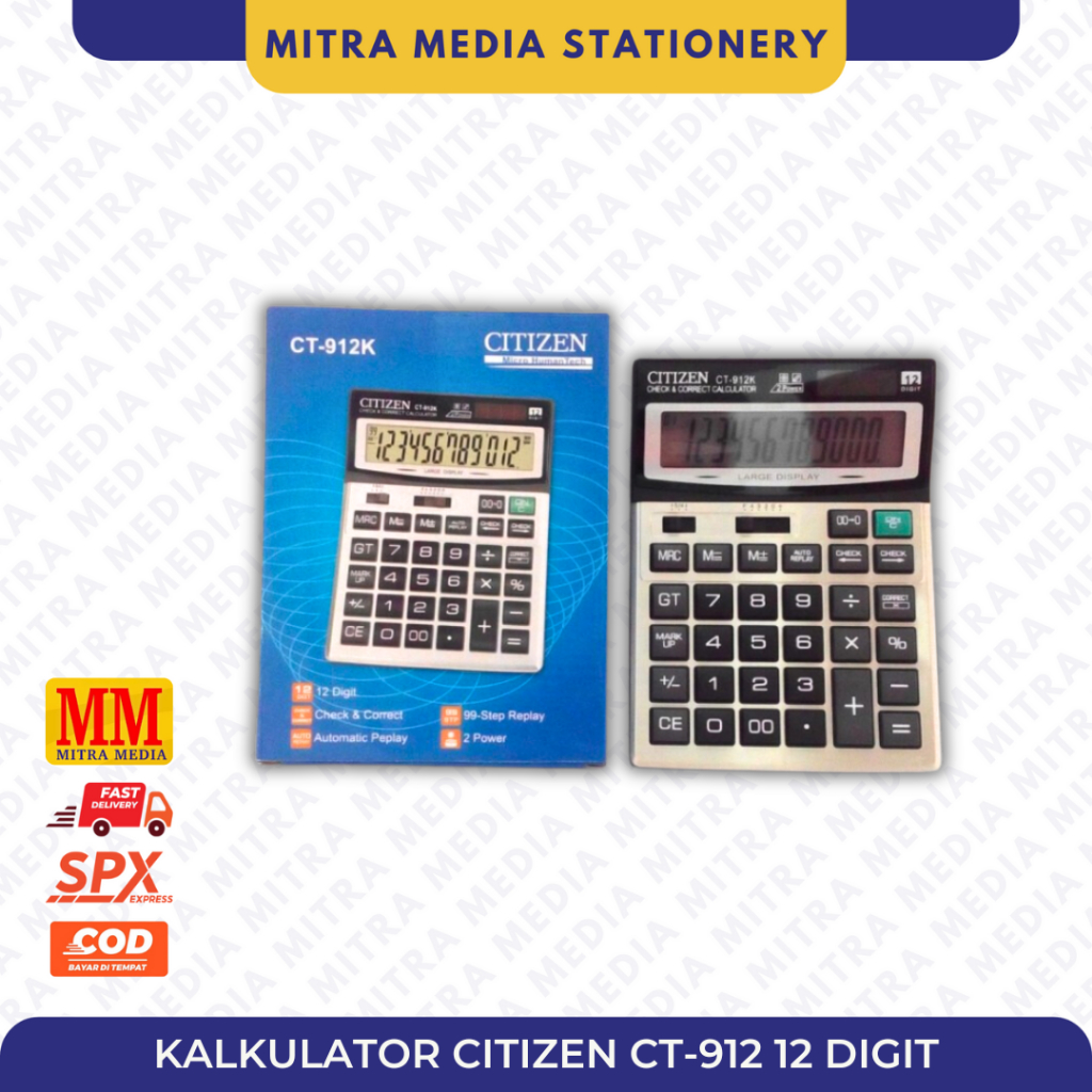 

KALKULATOR CITIZEN CT-912 12 DIGIT KALKULATOR BESAR