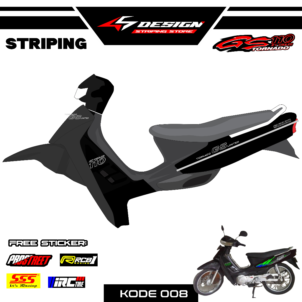 08 STICKER STRIPING GS TORNADO LIMITED EDITION UV TRANSPARANT