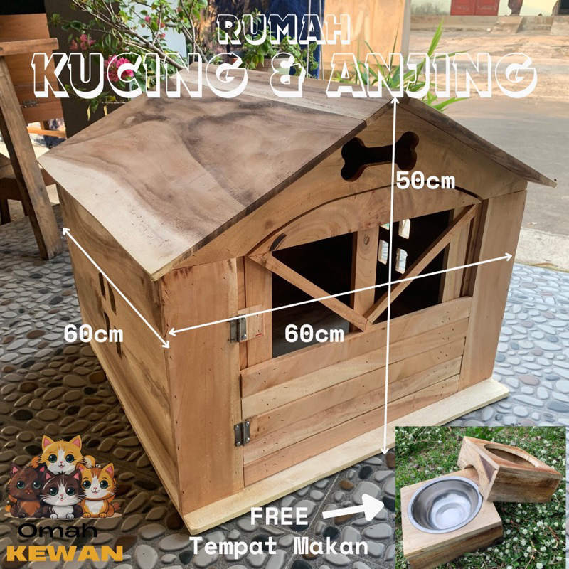 kandang besar kucing dan anjing ukir tulang