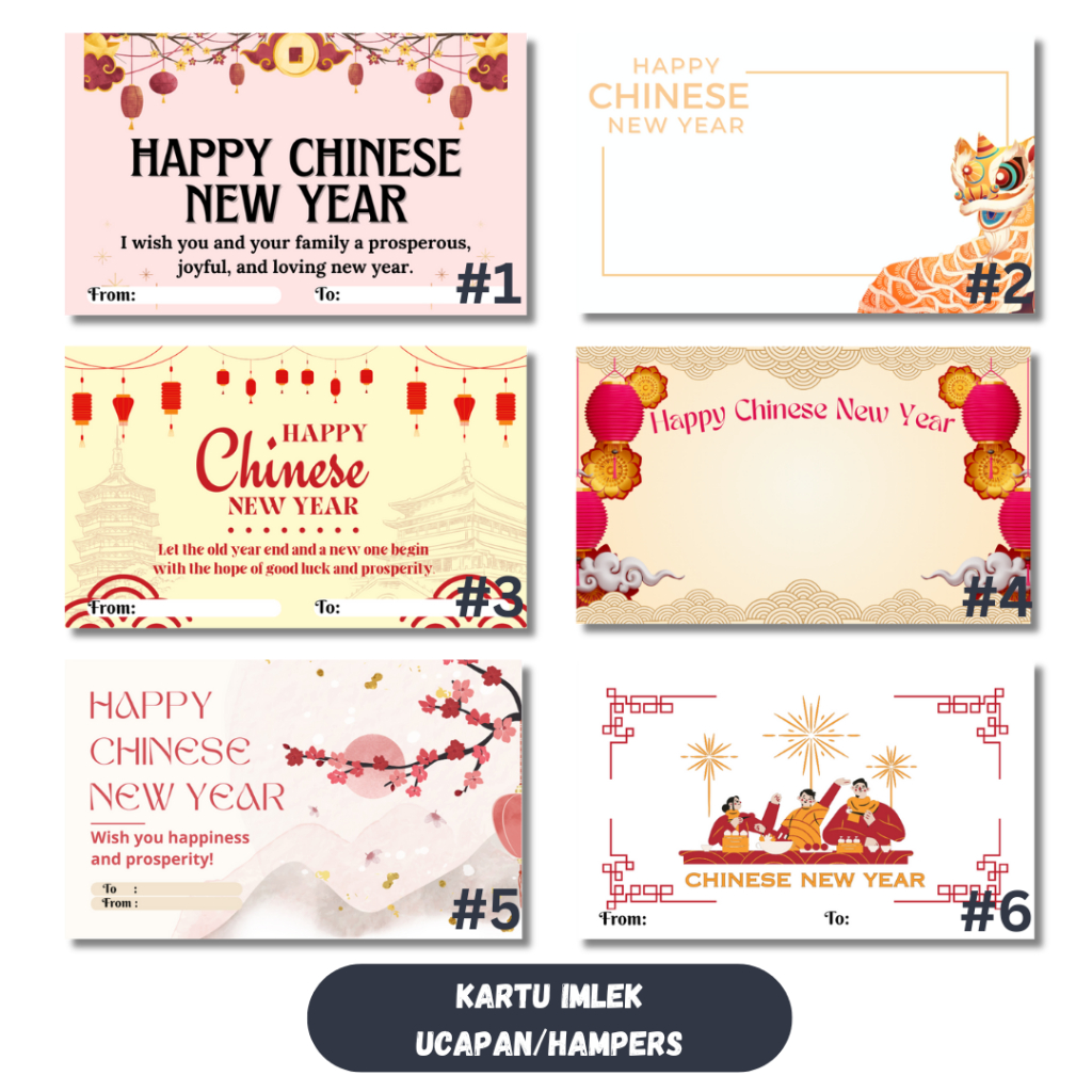 Kartu Ucapan Imlek | Kartu Ucapan Chinese New Year | Chinese New Year Card 2025 | Parcel Imlek | Kar