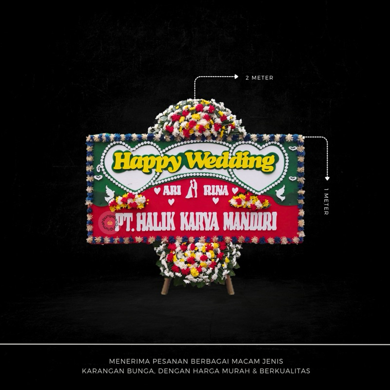 Karangan bunga | bunga papan happy wedding | karangan bunga bandung | karangan bunga murah | karanga