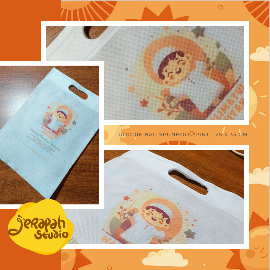 

Tas Kain Spunbond Goodie Bag Custom 25x35 Cm [Ready Stock]