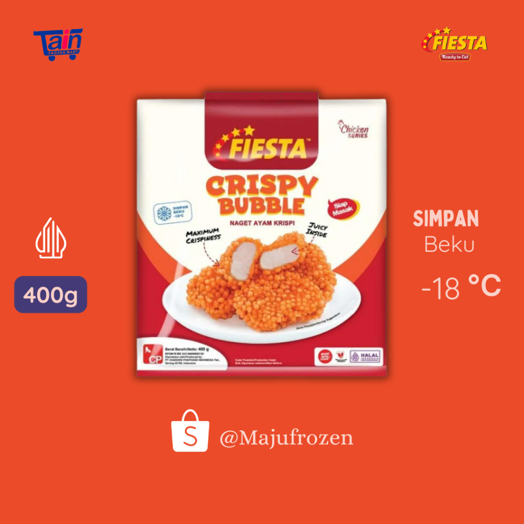 

Fiesta Crispy Bubble 400gr Nugget Ayam Crispy