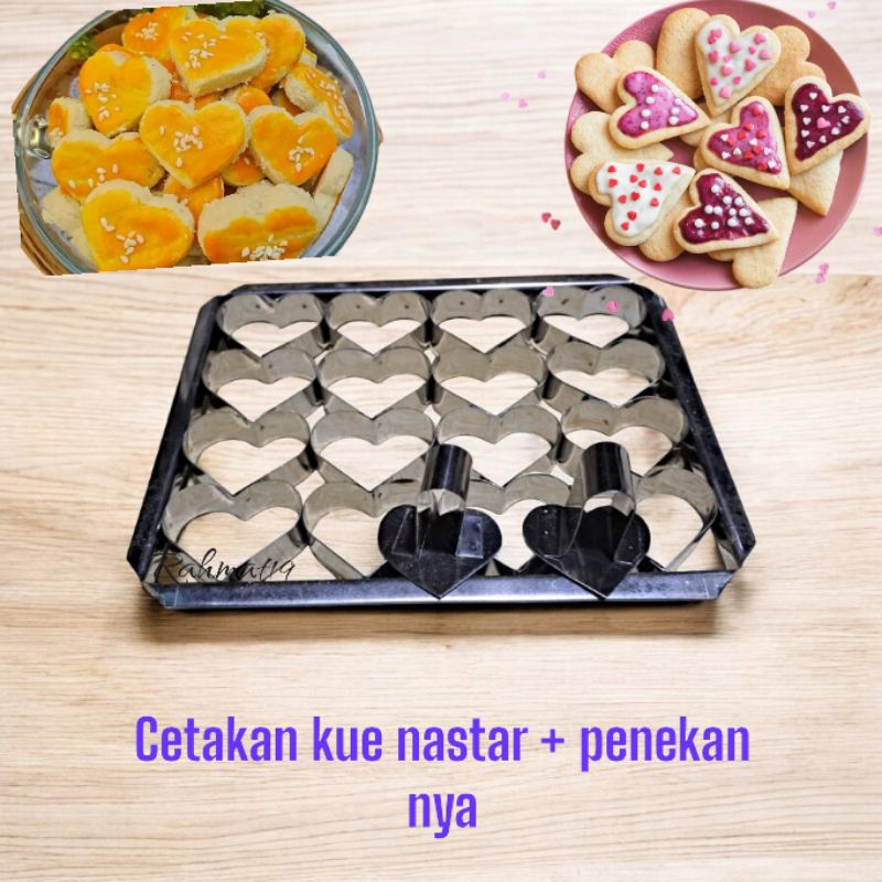suncity pineapple cetakan kue kastengel 1set cetakan Nastar Taiwan keju bentuk love + penekanannya i
