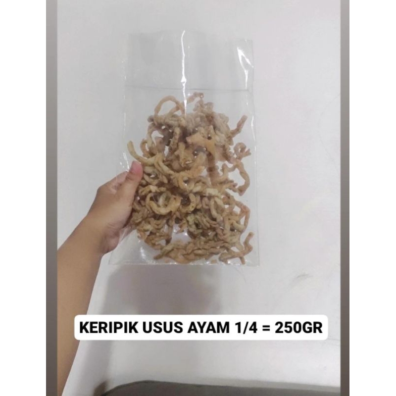 

Keripik usus ayam 1/4 = 250gr