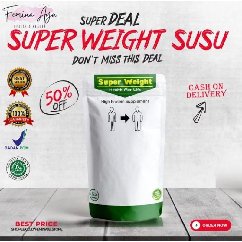

Susu Penambah Berat Badan untuk dewasa bpom / susu gemuk badan permanen / susu gemuk badan dewasa | Super Weight