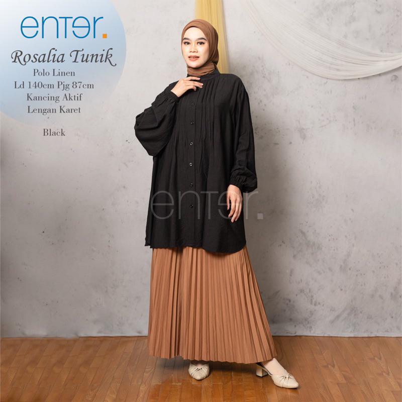 Tunik Wanita by Enter Rosalia Tunik matt polo linen ld 140
