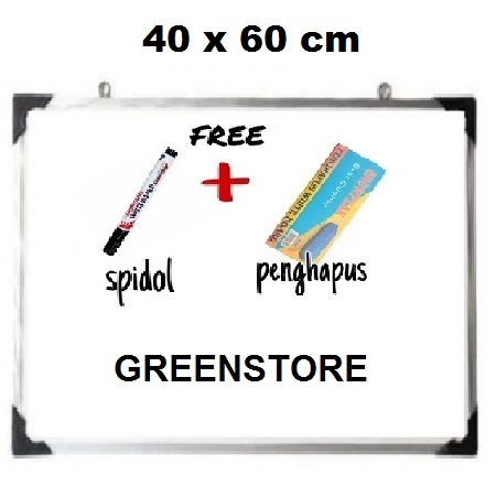 

(FREE SPIDOL DAN PENGHAPUS) Papan Tulis Spidol dan Kapur Whiteboard / Blackboard Ukuran 40x60 BACA DESKRIPSI!!!