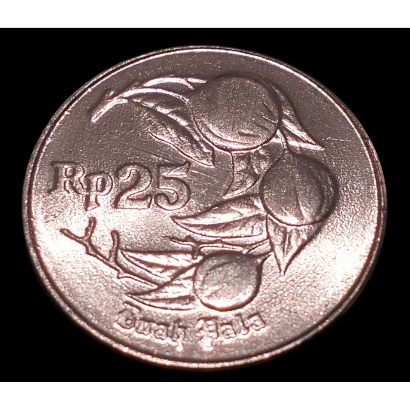 KOIN MAHAR 25 RUPIAH BUAH PALA ORGINAL GRES