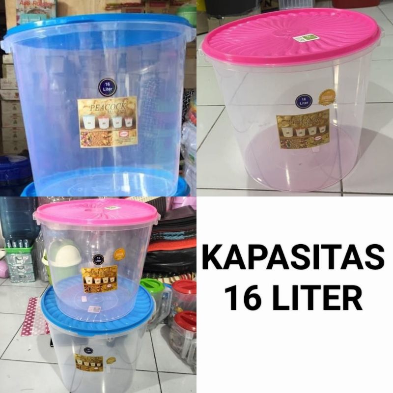 toples kerupuk toples plastik shinpo kapasitas 16 liter