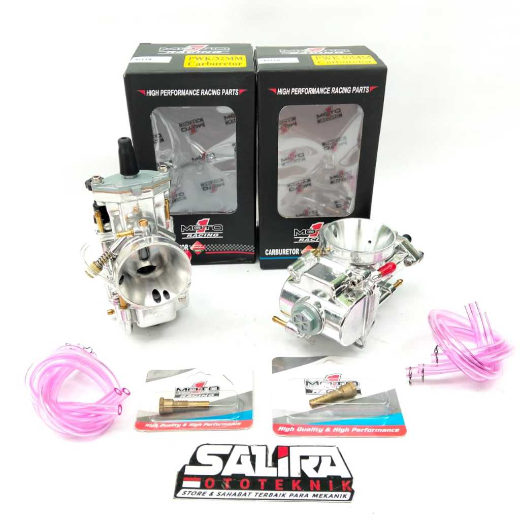 Karburator Karbu Carburetor Motor PWK 28 30 32 + Needle Set Jarum Skep Moto 1 Racing Chrome