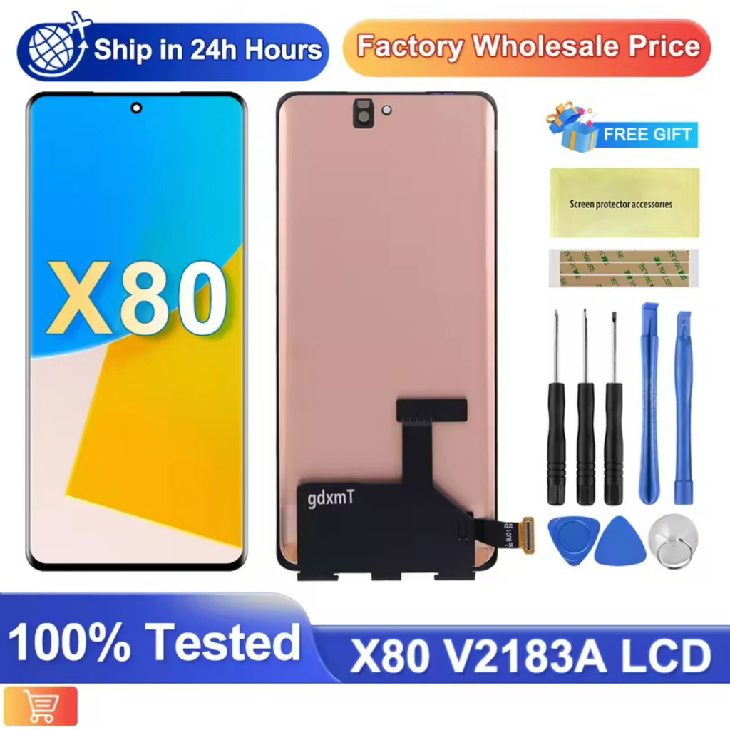 120HZ AMOLED For Vivo X80/X80pro V2144 LCD Display Touch panel Screen Digitizer Assembly Replacement