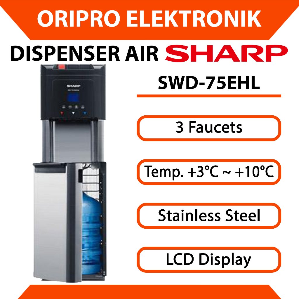 Dispenser Galon Bawah Panas Normal Dingin Sharp SWD-75EHL-SL