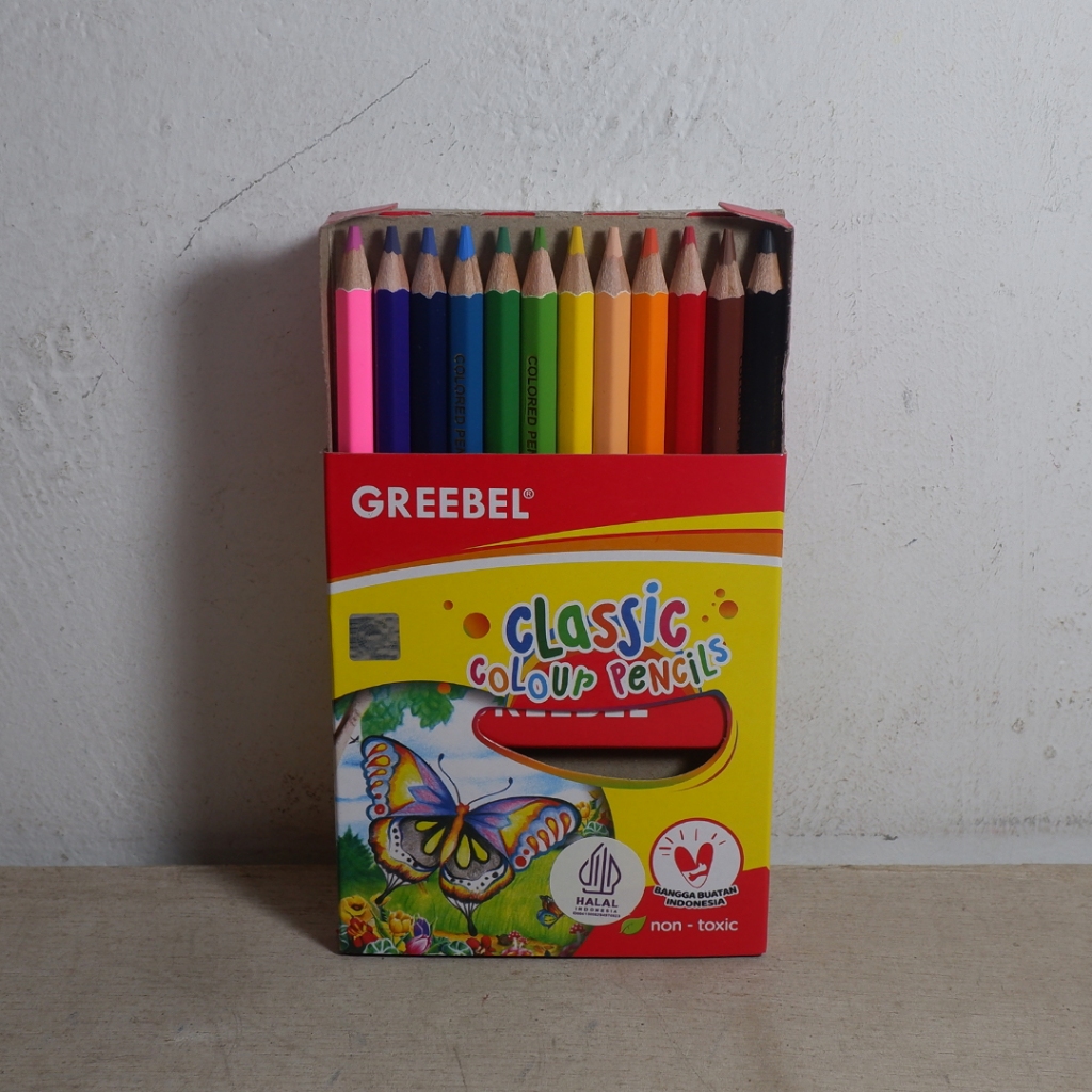 

Pensil Kayu Warna Pendek Murah Greebel Isi 12 pcs