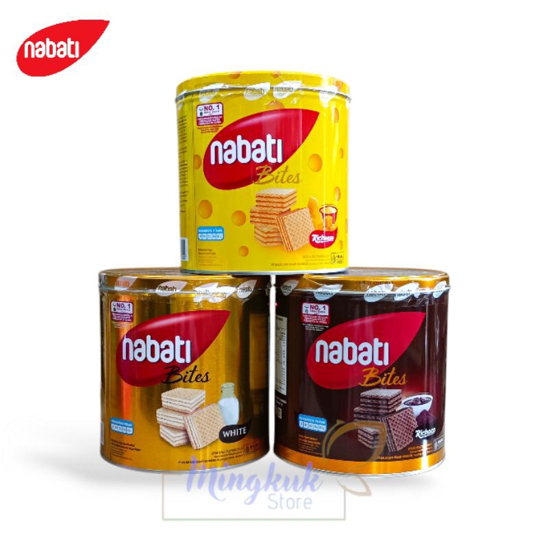 

Nabati Bites Kaleng 240gr - Nabati Wafer Richeese, Richoco, White 240 gr