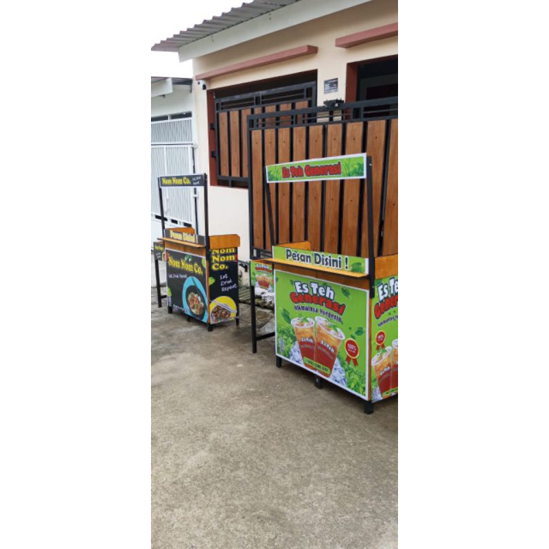 Booth Portabel Kayu Lengkap Dengan Meja Kompor Polos (tanpa branding) 145*55*180 cm