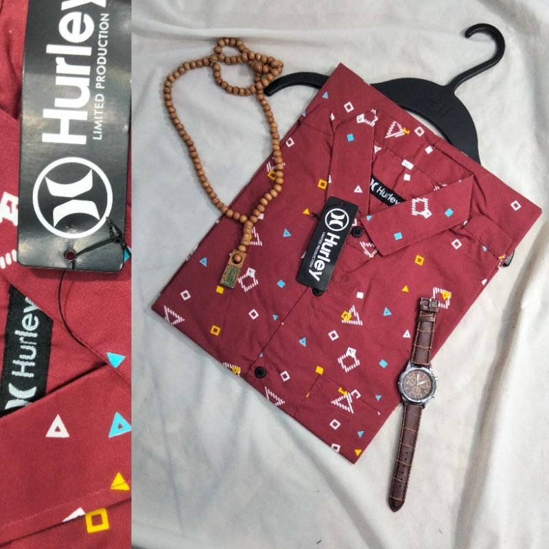 kemeja.hurley//kemeja cowok//lengan pendek