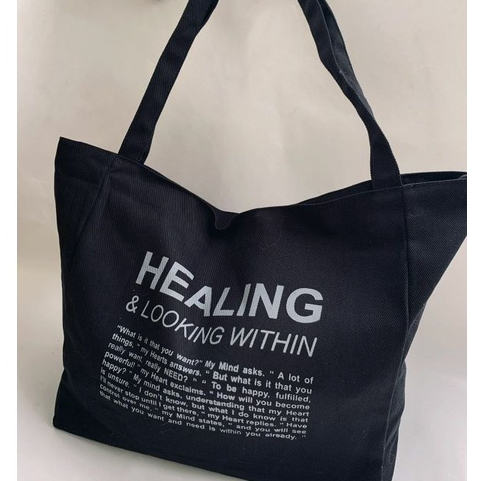 HIPPY LARGE TOTEBAG CANVAS | TOTEBAG BESAR HEALING