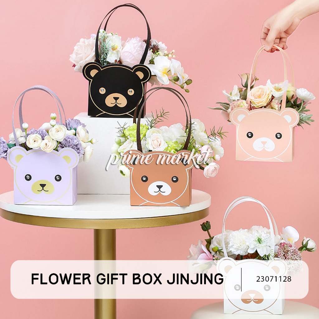 

Flower Gift Box Kotak Bunga Box Bunga Tenteng Handy Bag Florist Bear Tas Bunga (23071128)