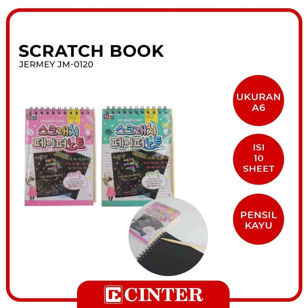 

JEREMY- KERTAS GAMBAR CORET / NOTES SCRATCH SPIRAL/ SCRATCH PAPER RAINBOW PAINTING BLACK JM-0120 100X140MM