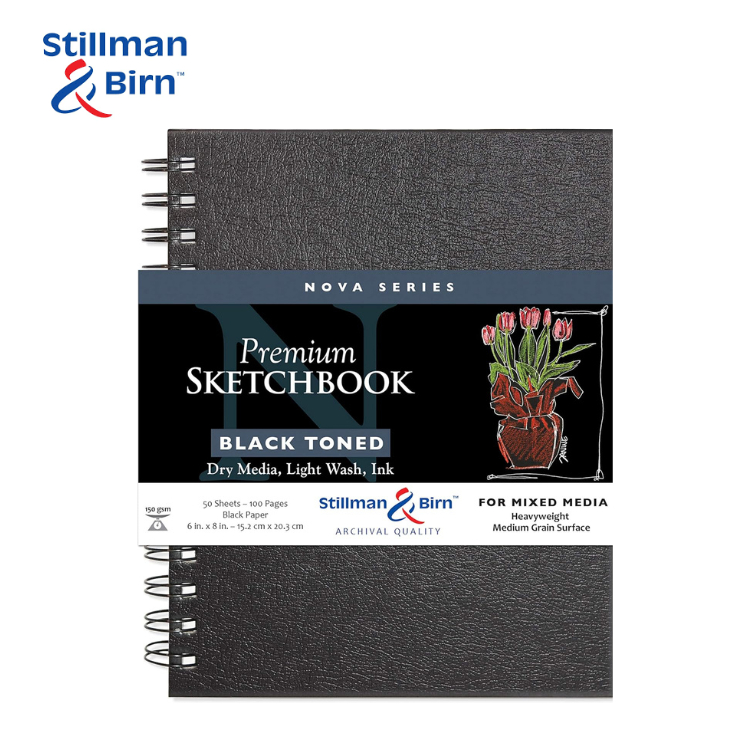 

STILLMAN & BIRN Nova Black Wirebound Series Premium Sketchbook Mixed Media 50 Sheets