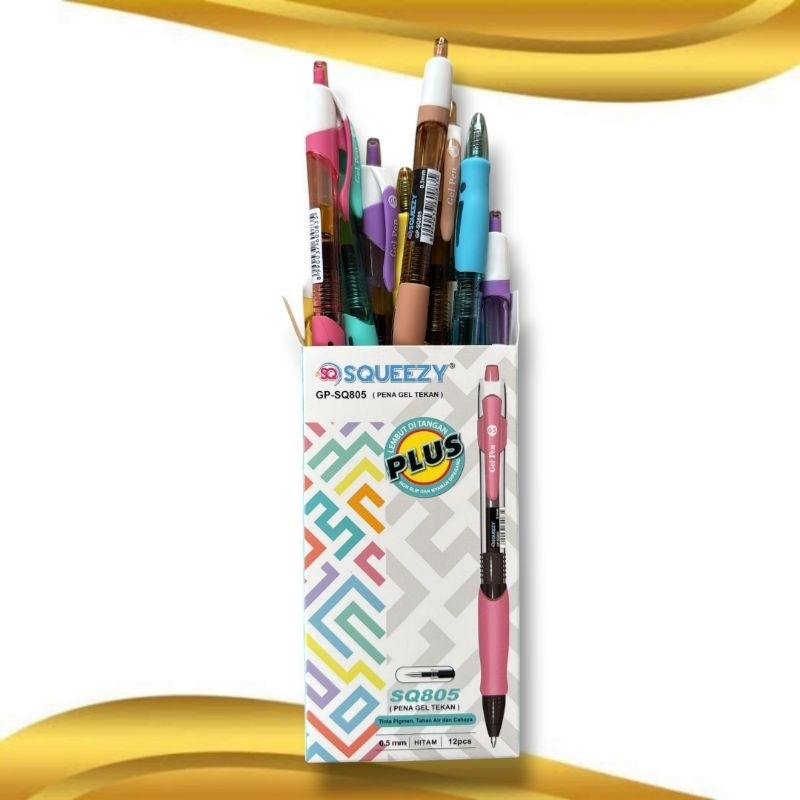 

D3W! Balpoint Gel Squeezy GP-SQ805 Isi 12 Pcs (1 Lusin)