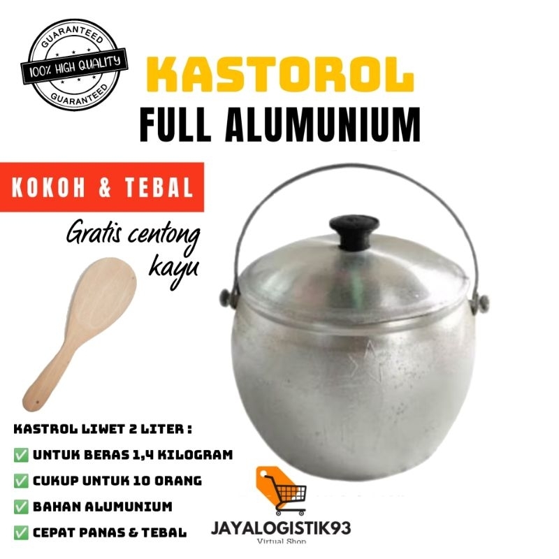 kastrol liwet alumunium 2 liter kastrol liwet no 8 panci kastrol liwet panci liwet tebal kastrol pan