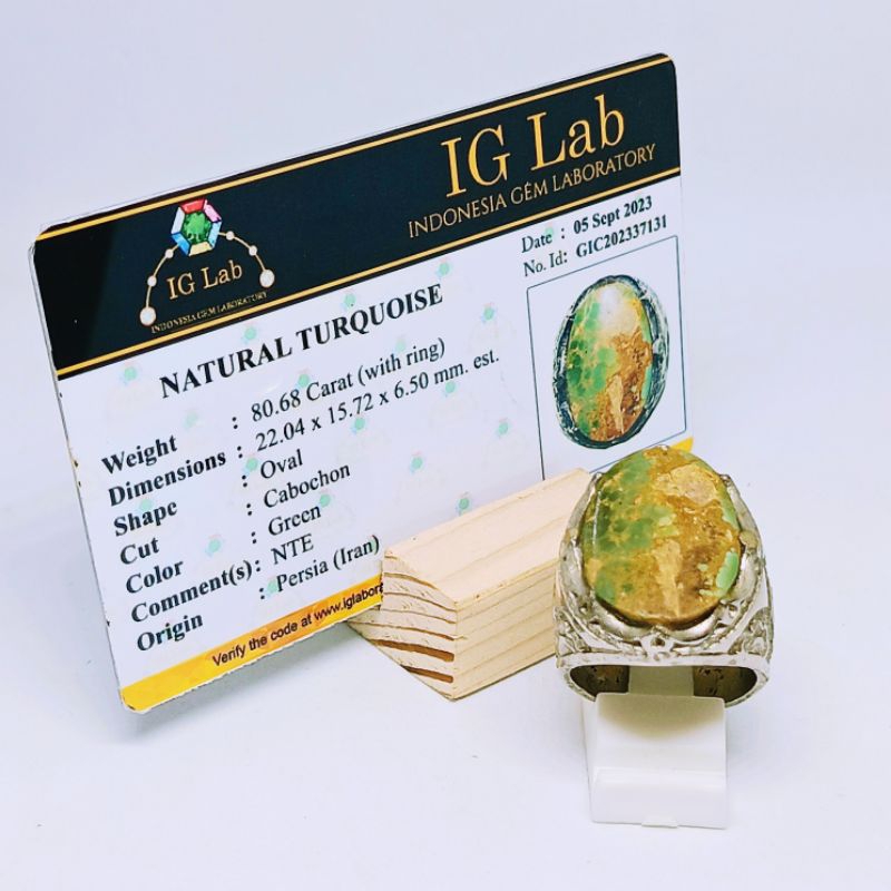 Cincin Natural Pirus Persia (Turquoise) + Memo