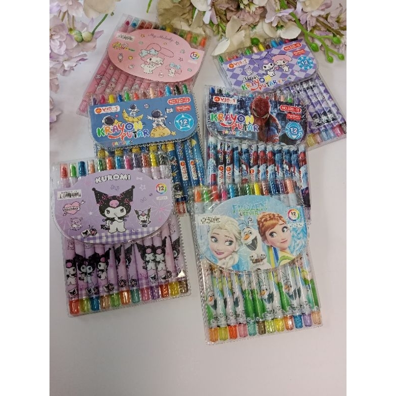 

crayon putar besar kanvas 12warna