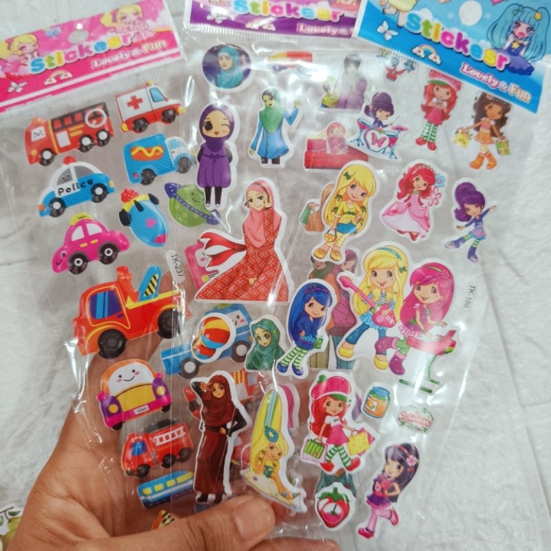 

Stiker mainan anak untuk edukasi motif random 1 pack isi 20 lembar