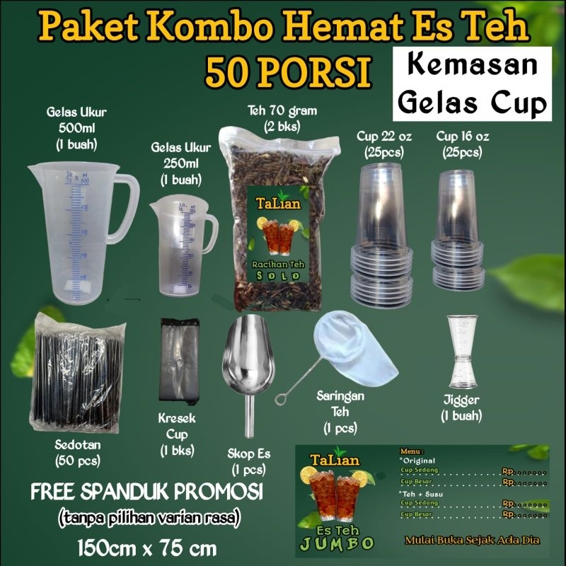 

Paket Jualan Es Teh Jumbo 50 Porsi Paket Usaha Kombo Hemat