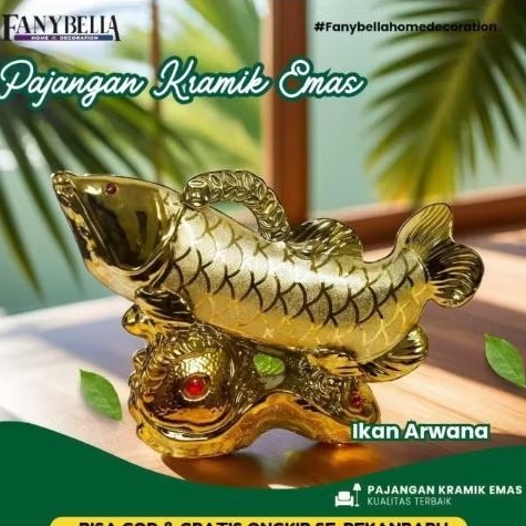 PAJANGAN IKAN ARWANA GOLD