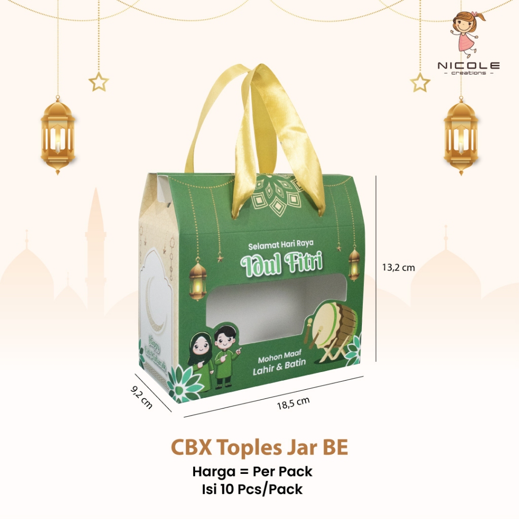 

Toples Jar Lebaran BE/Box Cookies Lebaran BE uk 18.5 x 9.2 x 13.2 cm